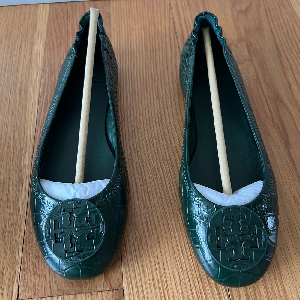 Tory Burch ballet flats green leather